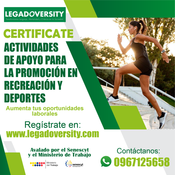 Certificación en Actividades de Apoyo para Promoción en Recreación y Deportes